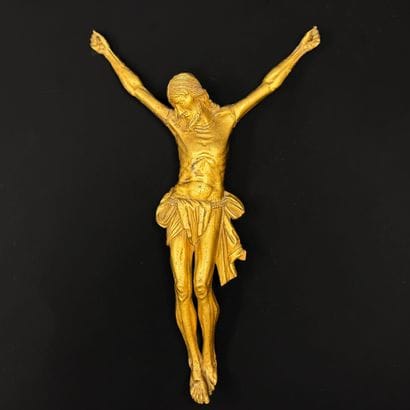 Christ en passion, en bois sculpté à patine...