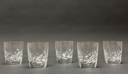 LALIQUE.
Cinq verres à Whisky en coffret....