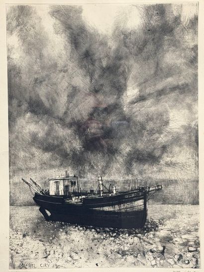 Michel CIRY (1919-2018)
Bateau echoué
Gravure...