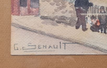 G. SENAULT
Rue de village.
Aquarelle signée...