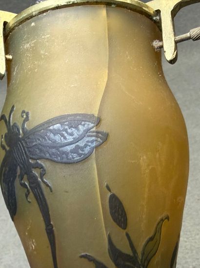 Lampe champignon en verre mulicouhe dégagées...