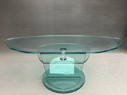 Support de télévision pivotant en verre.
avec...