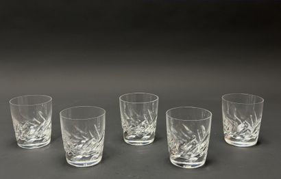 LALIQUE.
Cinq verres à Whisky en coffret....