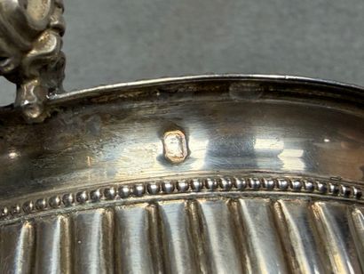 Coupe sur piédouche en argent, 
poinçon de...