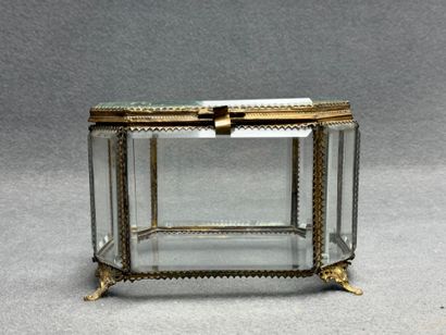 Grand coffret de mariée en verre monture...
