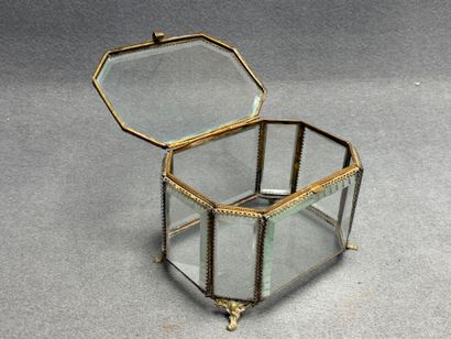 Grand coffret de mariée en verre monture...