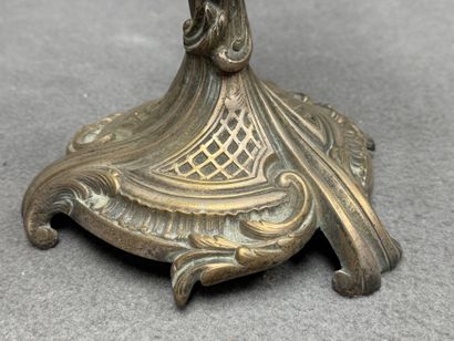 Paire de candélabres en bronze 
Rocaille
40...