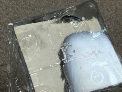 Paire de bougeoirs sur pied en cristal Rosenthal...
