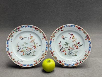 Compagnie des Indes, Chine XVIII°
Paire d'assiettes...