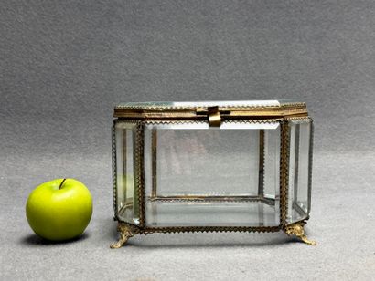 Grand coffret de mariée en verre monture...