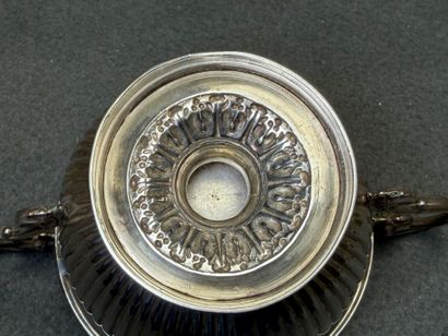Coupe sur piédouche en argent, 
poinçon de...