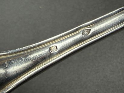 Louche en argent. 
Poinçon minerve 925°/00....