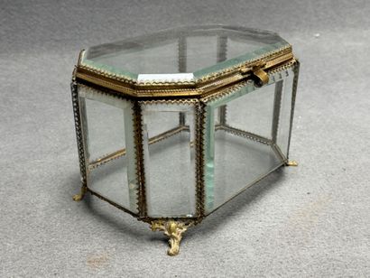 Grand coffret de mariée en verre monture...