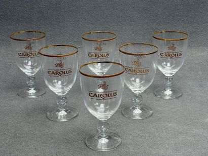 CAROLUS: Lot de six verres à bière en carton....