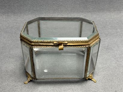 Grand coffret de mariée en verre monture...