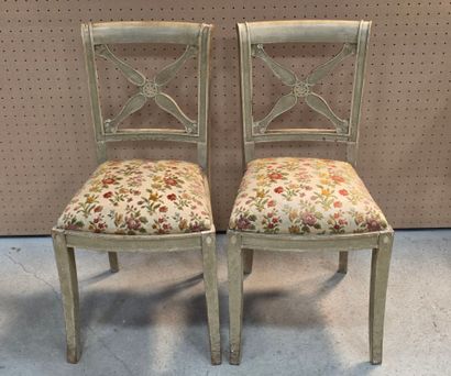 Paire de chaises de style Directoire laquées
H:...