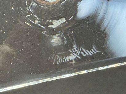 Paire de bougeoirs sur pied en cristal Rosenthal...