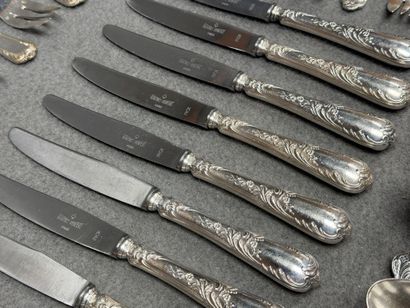 RAVINET DENFERT - Partie de ménagère en métal...