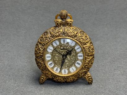 LANCEL, réveil de table en bronze . H. :11...
