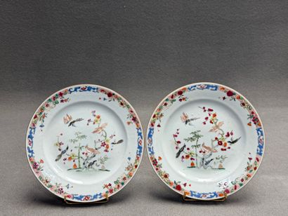 Compagnie des Indes, Chine XVIII°
Paire d'assiettes...