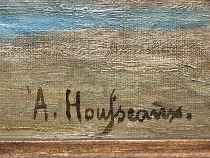 Alfred HOUSSEAUX (XIX)
Bord de mer.
huile...