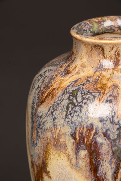 Emile MOUSSEUX (1866-1941) & Marlotte. 
Vase...