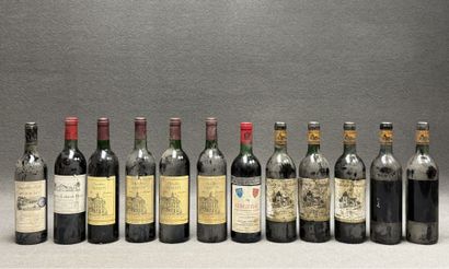 Douze bouteilles de Bordeaux.