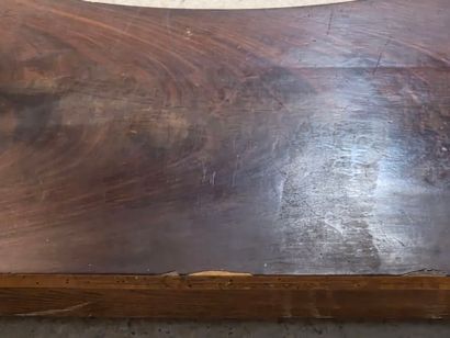 Console en placage d'acajou, dessus marbre,...