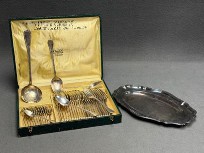 CHRISTOFLE modèle rubans,
Partie de ménagère...