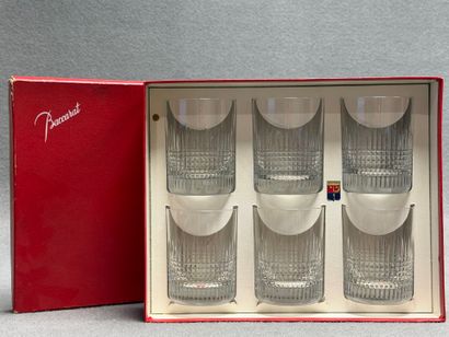 BACCARAT. modèle Nancy. 
Suite de six verres...