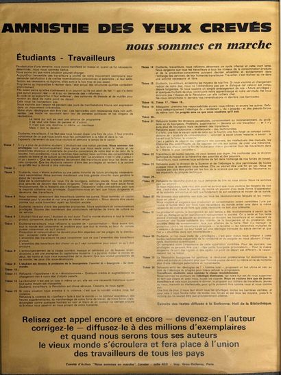 Lot de 10 affiches 1968. 
49 x 32 cm, 50...