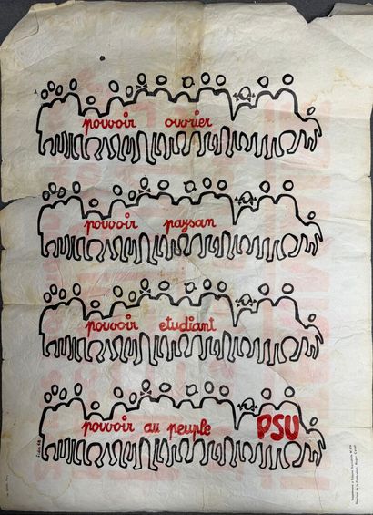 Lot de 10 affiches 1968. 
49 x 32 cm, 50...