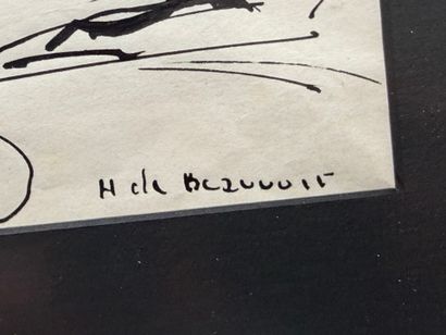 Hélène de BEAUVOIR (1910-2001) - 
Ski à Zermatt
Encre...
