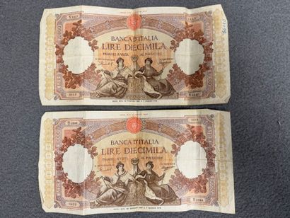 ITALIE Deux billets de 10 000 lires
