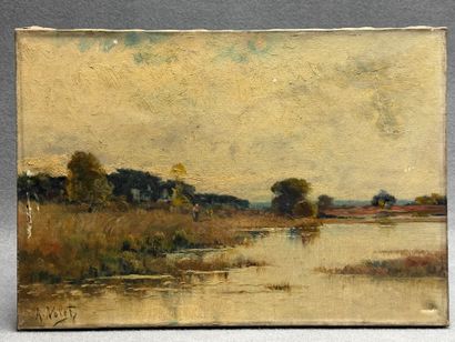 Albert NOLET (XIX°) ? 
Paysage. 
huile sur...