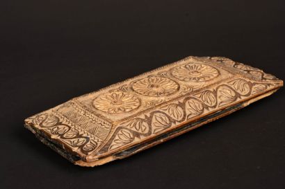NEPAL 
Wooden prayer book plates, finely...
