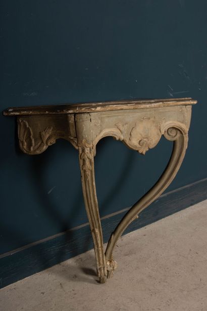 Lacquered wood console table carved with...