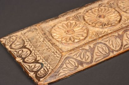NEPAL 
Wooden prayer book plates, finely...