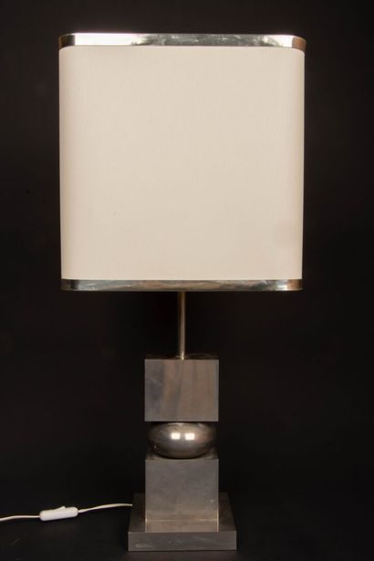 Aluminum lamp, geometric shape and fabric...