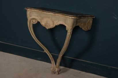 Lacquered wood console table carved with...