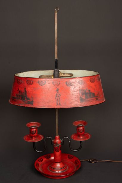 Two-light hot-water bottle lamp, shade in...