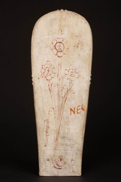 INDIA.
Polychrome wooden statuette of a standing...