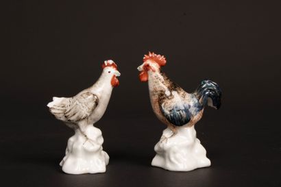 MEISSEN circa 1765
Porcelain miniature rooster...