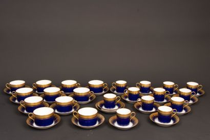 Limoges porcelain dessert service, midnight...