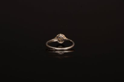 Solitaire ring in platinum, set with a diamond...