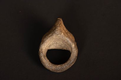 Rare anthropomorphic terracotta ring, the...