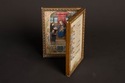 Two rare illuminated leaves from the 15th...