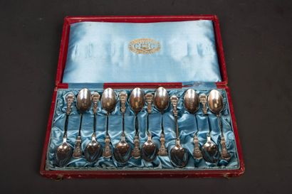 CHRISTOFLE: Suite of twelve silver-plated...