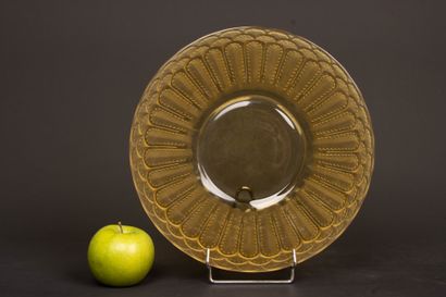 René LALIQUE (1860-1945) 
Assiette jaune...