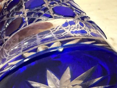 BACCARAT Suite of six blue whisky glasses...